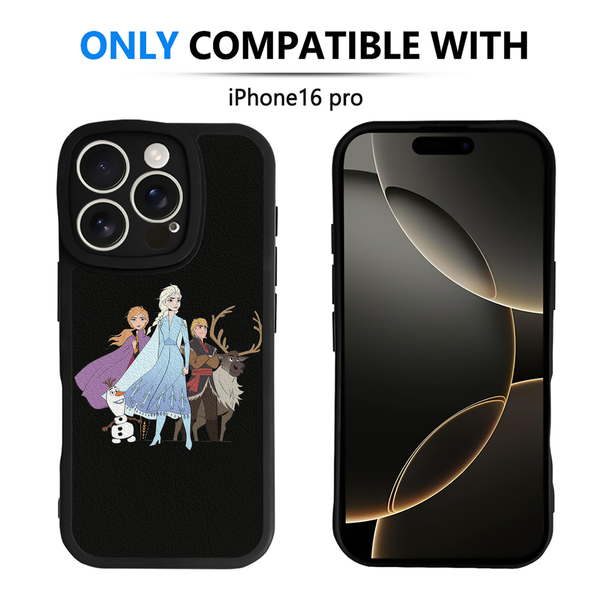 （画像用） アナと雪の女王 アンナ エルサ Frozen Anna Elsa 【iPhone 16シリーズ対応】シリコンスマホケース（レザー調） 材質：シリコン